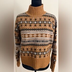 Marled Brown And Black Cowl Neck Sweater - Size S